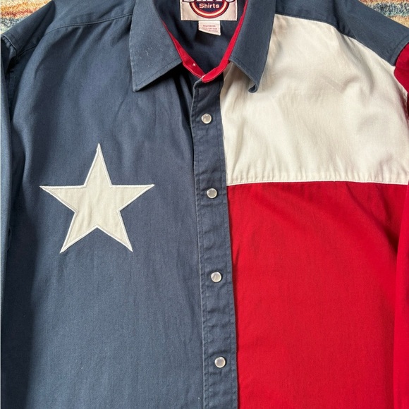 Vintage Texas Flag Western Pearl Snap Shirt Large - Picture 4 of 4